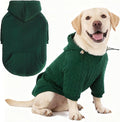 EXPAWLORER Textured Cable Knit Basic Dog Hoodie, Elevated Style Dog Sweater with Leash Hole and Pocket, Soft and Warm Pet Winter Coat, Cold Weather Clothes for Small Medium Large Dogs,Dark Green L