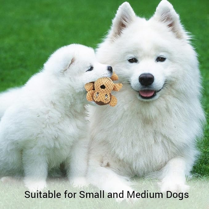 Raffaelo Dog Toys, Puppy Toys, Stuffed Teething Cleaning Chew Toys, Plush Interactive Dog Toys to Keep Them Busy with Squeaky, Training Reward Gift - (5.9-6.3")