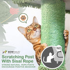 CAPHAUS Cactus Cat Tree for Indoor Cats, Cute 58-Inch Cat Climbing Play Tower with Top Perch for Large Cats Kittens, Multi-Level Cat Activity Tree with Scratching Posts, Hammock, Cat Cave Condo