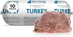 Raw Paws Signature Blend Pet Food for Dogs & Cats - Turkey Recipe, 1-lb Rolls (10-Count) - Made in USA Frozen Turkey Roll Dog Food - Refrigerated Log Dog Food - Raw Frozen Food for Dogs