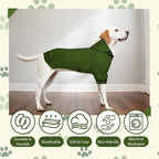 Basic Dog Hoodie, Premium Dog Sweater Pullover, Soft & Comfy Cotton Pet Clothes Hoodies with Hat and Leash Hole, Doggy Puppy Sweatshirt Coat for Small Medium Large Dogs - Army Green (Medium)