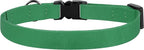 Breakaway Cat Collar Leather with Removable Bell - 13 Colors Available - Soft Adjustable Girl Boy Safety Lightweight Pet Kitten Collars Pink Brown Blue Green Red Orange Black (Green)