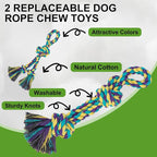 BINGPET Outdoor Dog Hanging Bungee Tug Toy,Heavy Duty Tether Tug of War Dog Toy with 2 Chew Rope Toys for Pitbull Small Medium Large Dogs Interactive Exercise and Fun Solo Play Outside