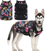 GMF31XL Winter Dog Jacket - Waterproof & Windproof, Reversible & Adjustable, Soft Coat for Small to Large Dogs with Leash Hole