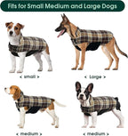 Kuoser Warm Dog Coat, Waterproof Dog Jacket for Extra Large Dogs, Adjustable Durable XXL Doggie Winter Coat Reversible Puppy Cold Weather Apparel from Small to Large Breed, New Brown XXL