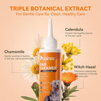 Ear Cleaner for Dog & Cats, Dog Ear Drop and Infection Treatment, Dog Ear Cleaning Solution- Cleaning,Soothing and Deodorizing Itchy Ears 4oz