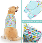 Dog Recovery Shirt for Front Legs, Dog Elbowpads Sleeve Protect Dogs Elbows Arms,Stop Licking Joints After Surgery, Help with Injury Healing Covers The Wound, Cone Alternatives (Blue, 4XL)
