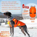 Insulated Dog Winter Jacket with 2 Layer Warmth, Hard Shell Pet Coat with Full-Body Reflective Strip, Waterproof & Thick Coats for Large Dogs with Leash Portal, Durable 3D Belly Cut Clothes(Orange, L)