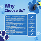 Speedy Tail 2.0 Cat Toy, Interactive Cat Toys for Indoor, Automatic Moving Kitten Rolling Ball with Tail, Rechargeable & Two Speed Adjustment, Smart Interactive Dog Ball, Rollie Pet Chase, Blue