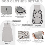 ROZKITCH Dog Winter Coat Soft Pullover Pajamas, Pet Windproof Warm Cold Weather Jacket Vest Cozy Jumpsuit Apparel Outfit Clothes for Walking Sleep Grey 2XL