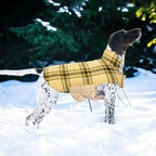 Kuoser Warm Dog Coat, Waterproof Dog Jacket for Extra Large Dogs, Adjustable Durable XL Doggie Winter Coat Reversible Cozy Puppy Cold Weather Apparel from Small to Large Breed, Yellow XL