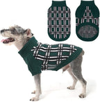 SCENEREAL Turtleneck Dog Sweater for Small Medium Large Dogs Girls Boys, Christmas Plaid Pullover Puppy Sweatershirt, Dogs Cold Weather Outfit Clothes, Ideal Gift for Pet in New Year, Green Plaid XS