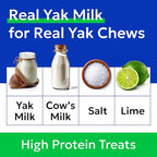BARK&SPARK Yak Cheese Himalayan Dog Chews - 100% Natural & Long Lasting Dog Treats, Yak Milk Chews for Small, Medium & Large Dogs, Lactose & Gluten Free Dental Sticks, Healthy & Safe (4 Large Chews)