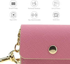NINA WOOF Leather Poop Bag Holder- Versatile Vegan Leather Waste Bag Holder for Dog Poop, Accessories, & Leash, Reusable Pet Waste, Trash, Pet Diaper & Poop Bags Small Pouch Holder (Pink)
