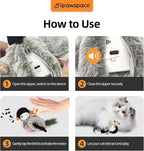 Interactive Flapping Bird Cat Toy with Catnip, Musical Sound (can Turn Off), Satisfy Cat's Natural Huting Instinct, Soft Plush Washable Cover, Moving Toy for All Breeds Cats(Gray)