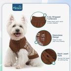 Mihachi Dog Girl Boy Sweaters - Warm Soft Knitted Pullover Dog Clothes, Turtleneck, Cold Weather Coat, Beige, S