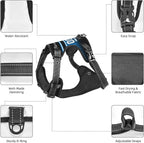 Custom Carolina Dog Harness with Reflective Stripes Personalized Name and Number Dog Vest Harness with Pet Traction Rope for Small Medium Large Dog