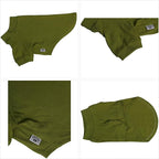 Lovelonglong Ribbed Dog T-Shirt Cotton Knitted Dog Sweaters for All Season Pet T-Shirts for Large Medium Small Dogs Olive Green S