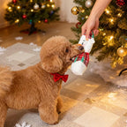 Christmas Dog Toys – Plush Reindeer & Snowman Holiday Set for Small and Medium Dogs, Soft Stuffed Chew Toys with Crinkle Ears, Festive Red Green Plaid, Cute Stocking Stuffer Gift