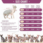 DENTRUN Sphynx Hairless Cats Shirt Pullover Kitten T-Shirts, Breathable Cat Wear Turtleneck Sweater Adorable Cat's Clothes Vest Pajamas Jumpsuit