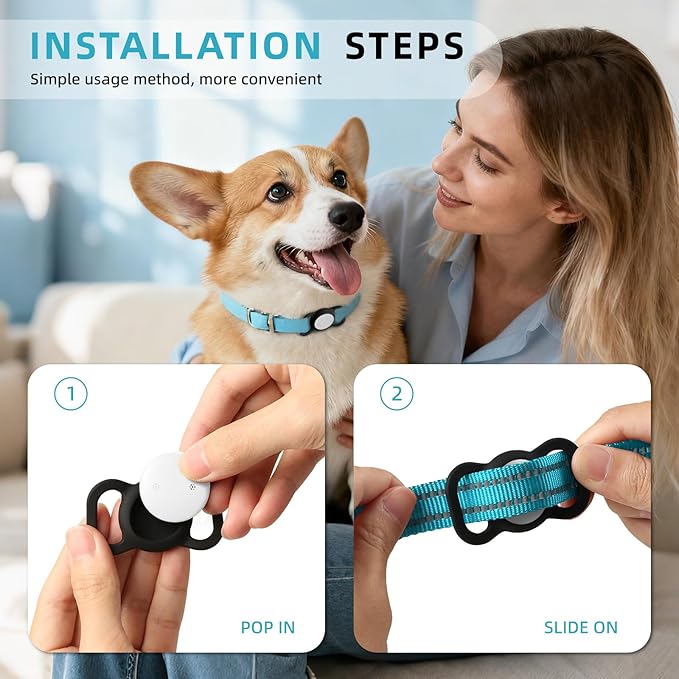 Android GPS Dog Collar, Mini Dog GPS Tracker, Smart Pet Activity Tracker, No Subscription, GPS Cat Collar Google Certified Finder, Anti-Lost, Finder Tag for Vehicles, Pets, Kids, Items