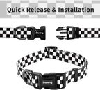 Ihoming Dog Collar and Leash Set for Daily Outdoor Walking Running Training, Chess Board Design for Large Boys Girls Dogs Cats Pets, L-Up to 80LBS