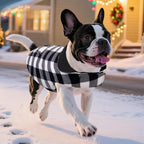 ASENKU Dog Winter Coat, Fleece Doggie Jacket Plaid Reversible Vest Waterproof Windproof Cold Weather Clothes for Small Medium Large Dogs (XS, White)
