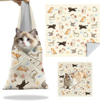27.6" Cat Grooming Wrap, Self Adhesive Cat Wrap for Cutting Nails, Anti-Escape Calming Cat Swaddle Wrap for Medicine Ear Cleaning, Anti-Scratch Cats Burrito Restraint Blanket, Pet Tool (6-10 lbs)