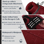 AOFITEE Dog Coat, Waterproof Dog Jacket for Winter, Warm Fullbody Dogs Snowsuit, Winter Coat for Small Dogs, Zip Up Pet Puffer Jacket Fleece Vest, Outdoor Reflective Pet Coats, Christmas Red, S