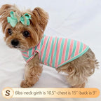 KYEESE 2Pack Dog Shirts Striped T Shirt Soft Tee for Small Dogs Cotton Tank Top Lightweight Sleeveless Vest Dog Clothes, Small,Pink+Striped