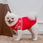 Warm Winter Pink Dog Sweater - Cold Weather Pet Clothes for Small Medium Large Dogs Indoor Outdoor, Soft Classic Knit Puppy Apparel Coat, Red, XL