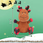 Rypet Pet Christmas Toy Dog Stuffed Squeaky Toys Puppy Durable Plush Toy Reindeer Dog Toys for Medium Small Dogs