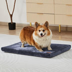 Dog Bed Medium Size Dogs - 30-inch Dog Crate Pad with Removable Washable Cover and Waterproof Lining - Memory Foam Kennel Mat - Reversible Pet Bed (Cool & Warm), Dark Grey