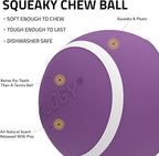 Playology Dog Toys | Squeaky Chew Ball - Bouncy Durable Floating Fetch Ball for Dogs | Medium Bacon Scented Toy - Easy to Clean and Made from Non Toxic Materials