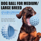 Apasiri Dog Toy Squeaky Ball – Interactive Spiky Ball with Bacon Flavor, Indestructible Tough Rubber Dog Toy, 3.5'' for Medium & Large Dogs – Christmas & Party Gifts for Dogs - Blue