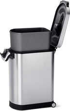 simplehuman 30 Liter, 32 lb / 14.5 kg Large Pet Food Storage Container for Dog Food, Cat Food, and Bird Feed, Brushed Stainless Steel