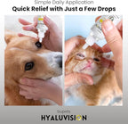 Hyaluvision Gel Eye Drops for Pets – 0.40% Hyaluronan, Relieves Dry Eyes & Infection, Soothes Allergy & Pink Eye, Lubricant, Hydration & Tear Stain Remover, 0.68 fl oz