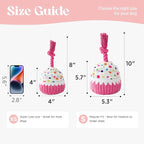 LE SURE Dog Birthday Cake Toy - Cute Dog Birthday Cake Squeaky Toy with Interactive Tug Rope, Interactive Chew Toy for Puppy Birthdays Party & Daily Play, XSmall, Pink