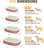 Orthopedic Washable Large Dog Bed: Cooling Dog Bed with Bolsters - Jumbo Bed Waterproof Removable Cover Non-Slip Pet Bed for Extra Large Sized - Pink