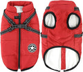 Aiboria Dog Jacket Dogs Vest Coat Windproof Warm Pet Fleece Dog Sweater Padded Vest with Chest Strap Harness Red S