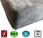 Dogbed4less Orthopedic Gel Infused Memory Foam Dog Bed with Washable Suede Gray Cover and Waterproof Internal Liner, Medium Large