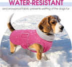 FUAMEY Winter Warm Dog Coat, Fleece Turtleneck Jacket, Thick Waterproof Windproof Cold Weather Coats, Snowsuit Vest for Small to Large Dogs