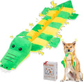 Mihachi Dog Squeaky Toys 16 Squeakers for Aggressive Chewers, Tough Interactive Tug of War Dog Toy-Squeaky Chew Toy for Small,Medium,Large Breed No Stuffing Crocodile Toy, Fun Long Toys 22.8 Inches
