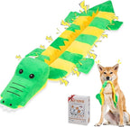 Mihachi Dog Squeaky Toys 16 Squeakers for Aggressive Chewers, Tough Interactive Tug of War Dog Toy-Squeaky Chew Toy for Small,Medium,Large Breed No Stuffing Crocodile Toy, Fun Long Toys 22.8 Inches