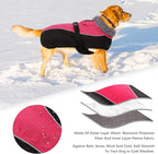 IDOMIK Dog Winter Coat, Reflective Waterproof Dog Jacket for Cold Weather, Warm Pet Coats for Small Medium Large Dogs, High Collar Doggy Fleece Snow Jacket, Winter Vest with Adjustable Buckle,XL