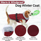 Lelepet Warm Dog Winter Coat Reflective Dog Jacket Fleece Vest Waterproof Windproof Cold Weather Coats with Adjustable Buckle Plush Turtleneck Pet Snowsuit for Small Medium Large Dogs,Pug,Beagle,L