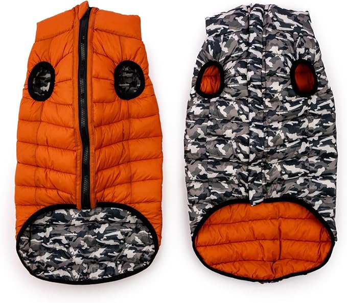 Winchester Pet Premium Reversible Dog Puffer Vest, Black, Extra Large