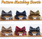 Personalized Cat Collar with Name Plate,Adjustable Tough Nylon Cat ID Collars with Bell,Customize Engraved Pet Name and Phone Number (Plaid Style B)