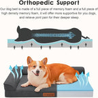 Orthopedic Dog Beds Large Sized Dog, Memory Foam Pet Bed for Medium and Large Dogs, Removable and Washable Microsuede Cover, TPU Waterproof Liner, Nonskid Bottom, 36x27x6 Inches, Dark Grey
