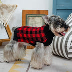 PUPTECK Dog Sweaters for Large Medium Small Dogs - Fall Classic Plaid Style Puppy Holiday Winter Coat Clothes Warm